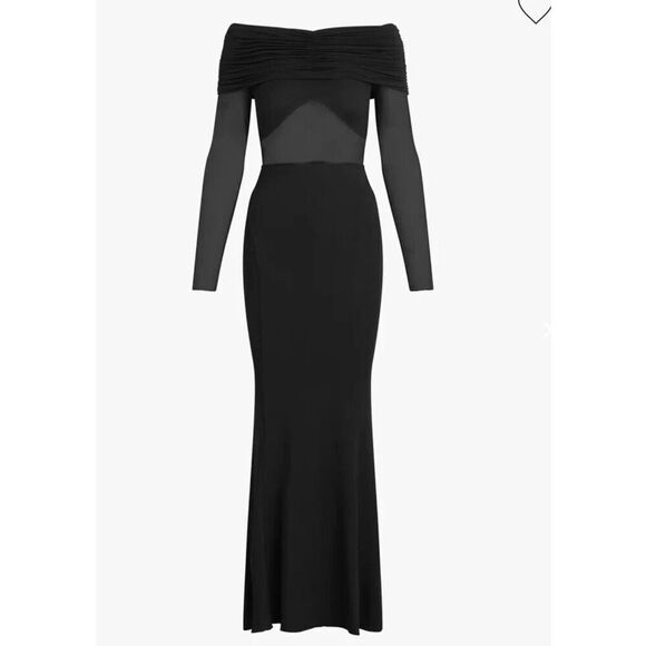 Favorite Daughter The New Era Off the Shoulder Jersey Maxi Dress Black Sz XL - Picture 3 of 7